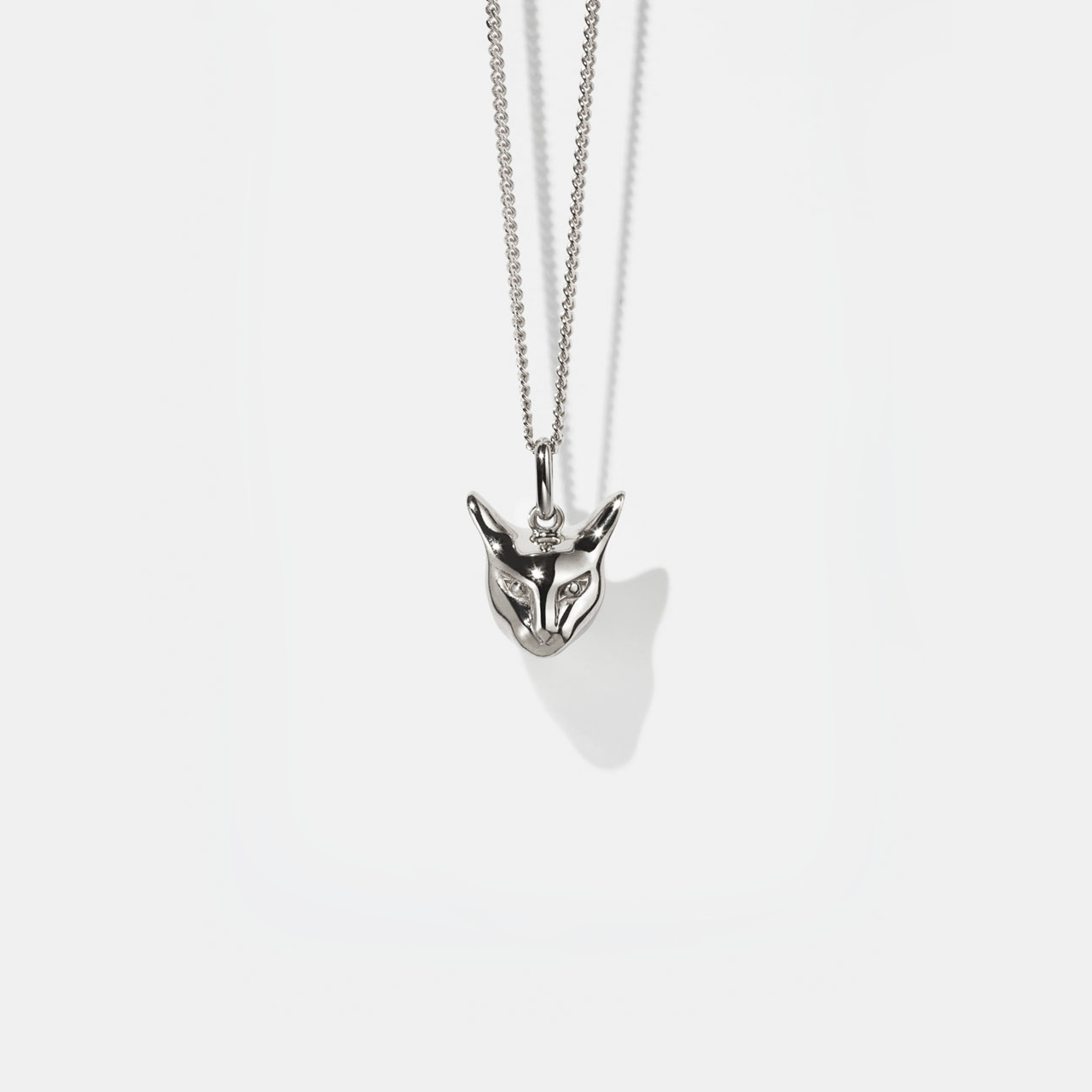 Sterling Silver Cat Charm Necklace