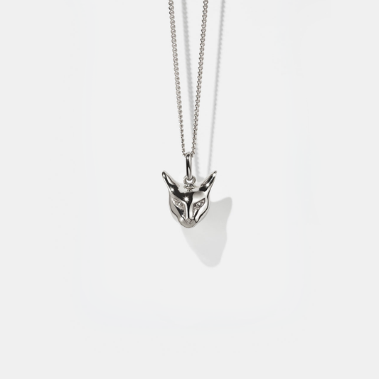 Sterling Silver Cat Charm Necklace