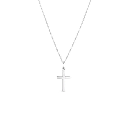 Sterling Silver 20mm Plain Flat Cross Pendant