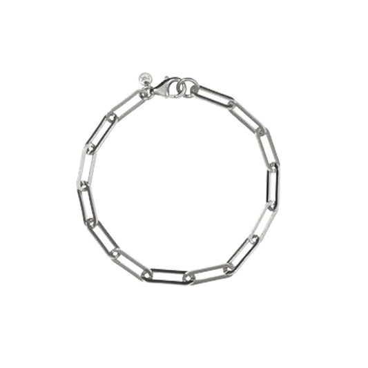 Sterling Silver Paperclip Heavy Bracelet - 19cm