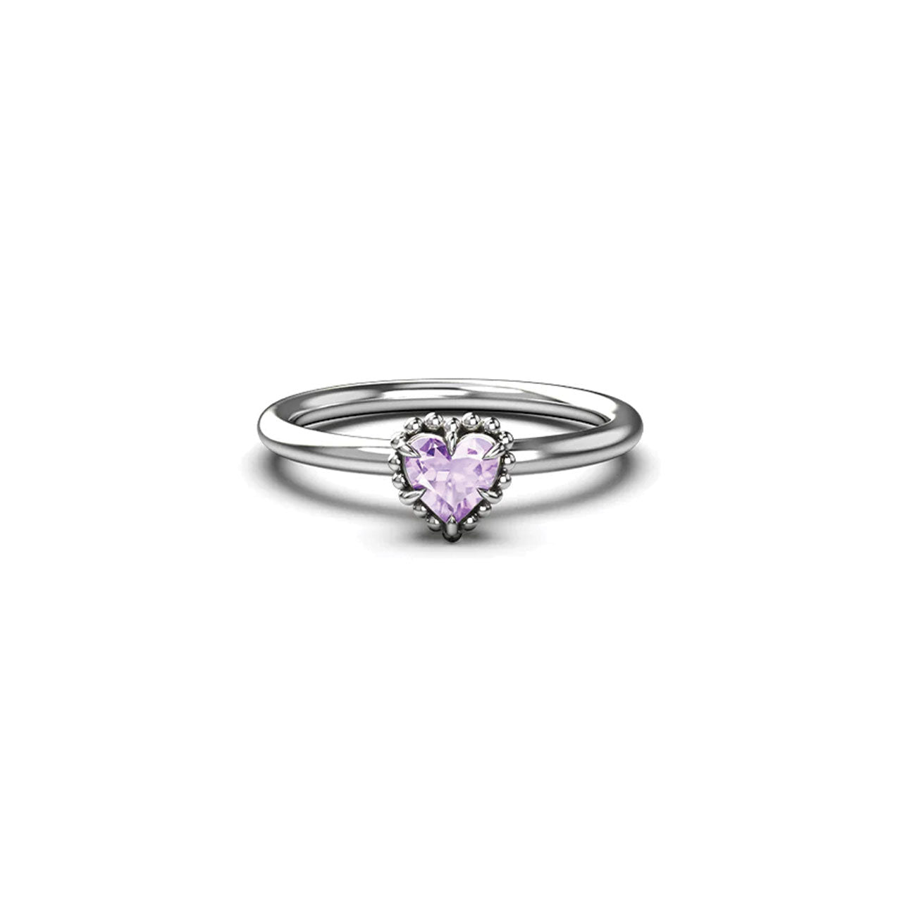 Dahlia's Heart Ring - Amethyst