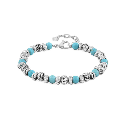 Instinct Bracelet 027919/049 Stainless Steel With Lava Stones & Turquoise Howlite