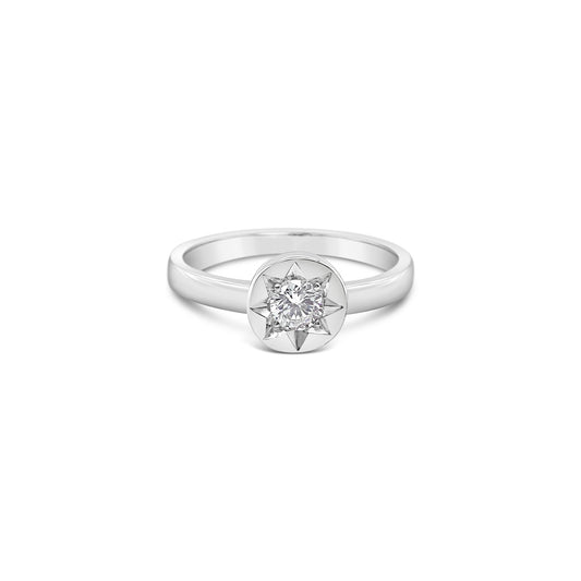 Sterling Silver White CZ Small Signet Ring