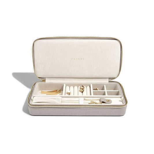 Taupe Sleek Necklace Travel Jewellery Box