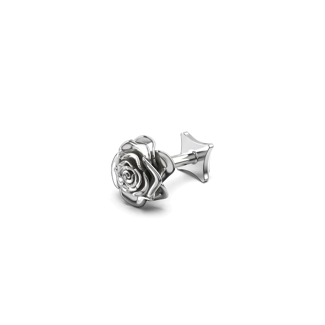 Rose Bud Flat Back Single Earring