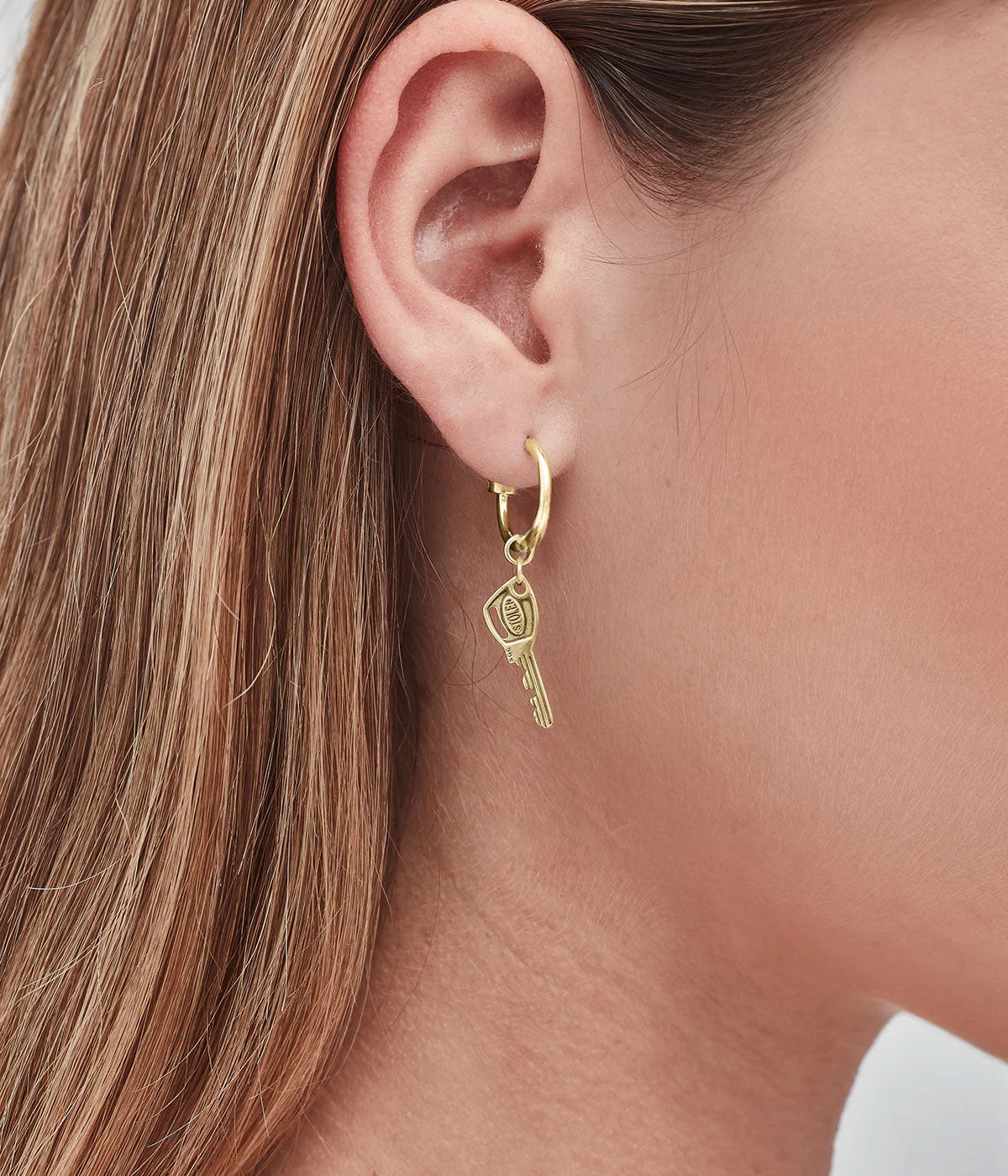 Master Key Anchor Earrings - Gold Plated