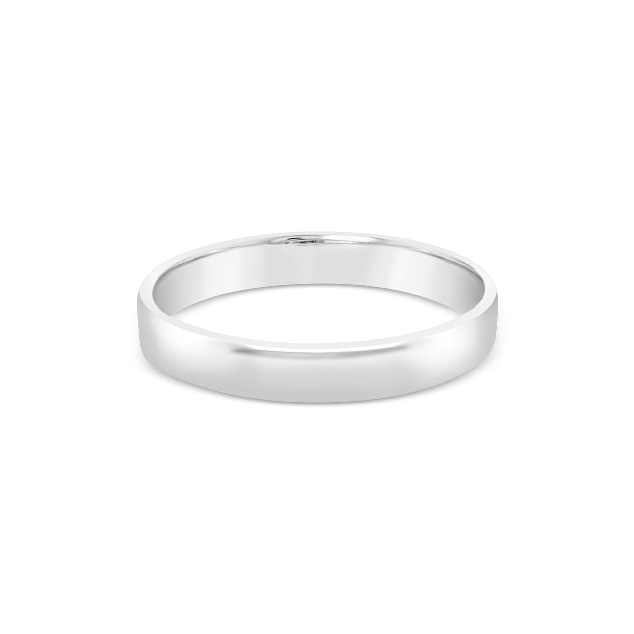 Sterling Silver 3mm Soft Edge Flat Band Ring