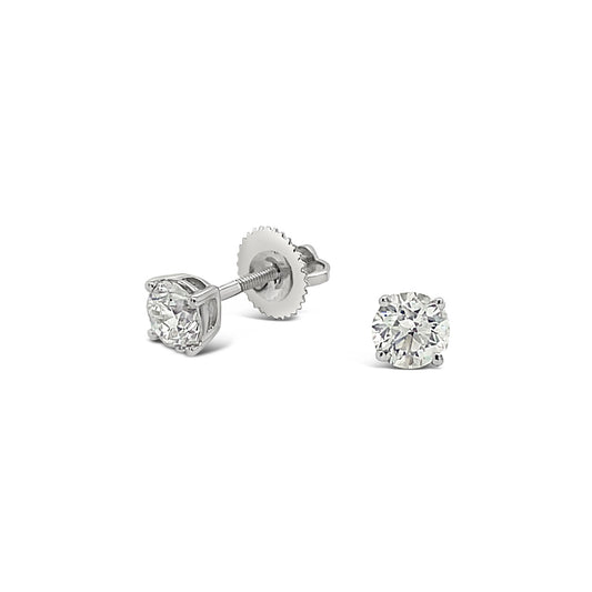 9k White Gold 0.75ct Diamond Stud Earrings