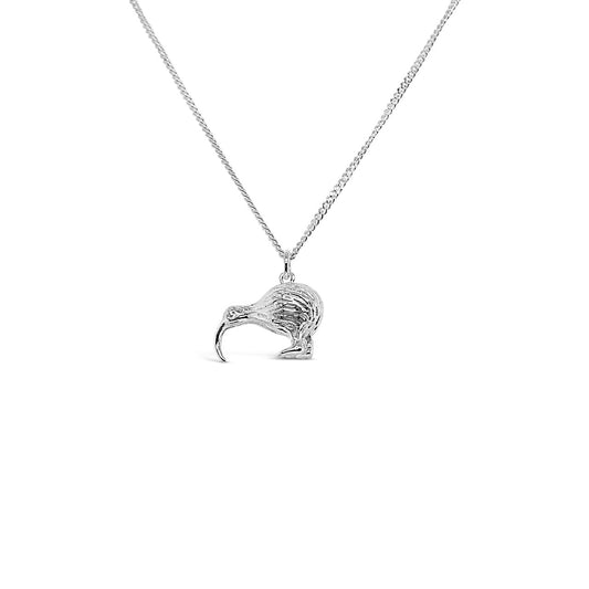 Sterling Silver Small Solid Kiwi Necklace