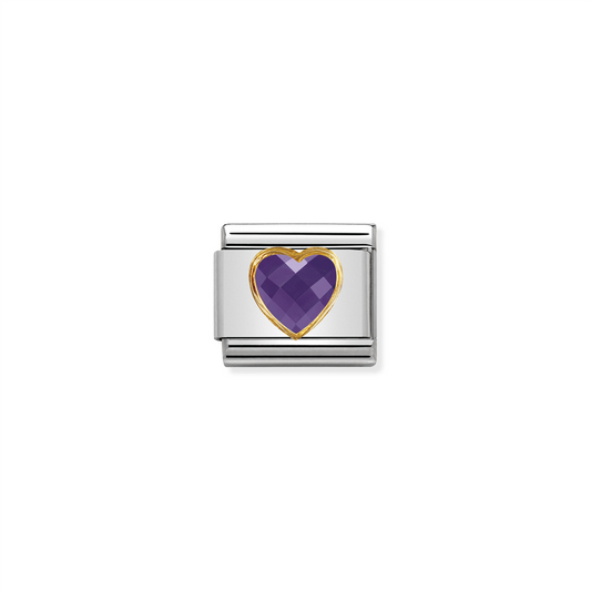 Composable Classic Link 030610/001 Multifaceted Violet Heart in 18k Gold