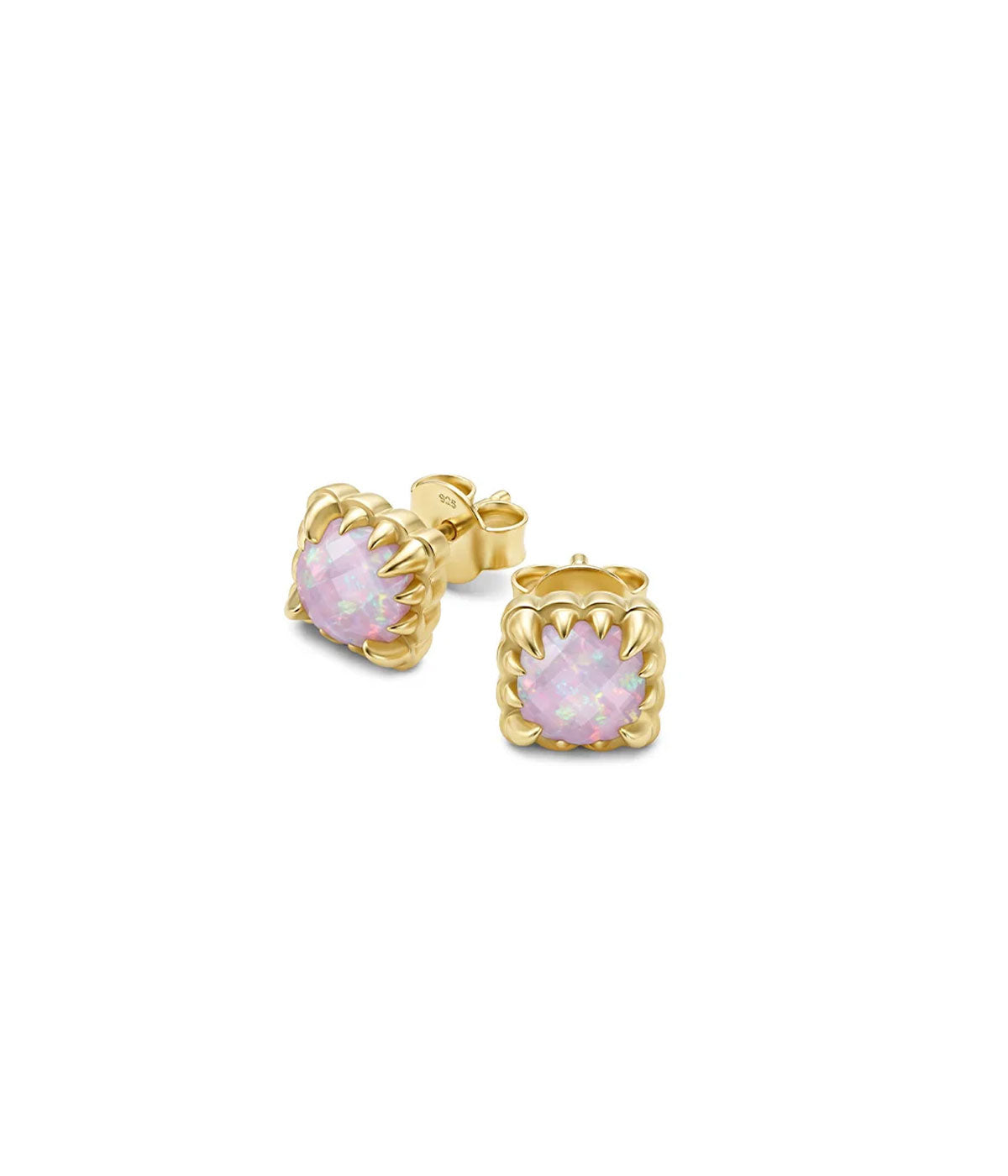 Baby Claw Studs - Pink Bello Opal - 18K Gold Plated