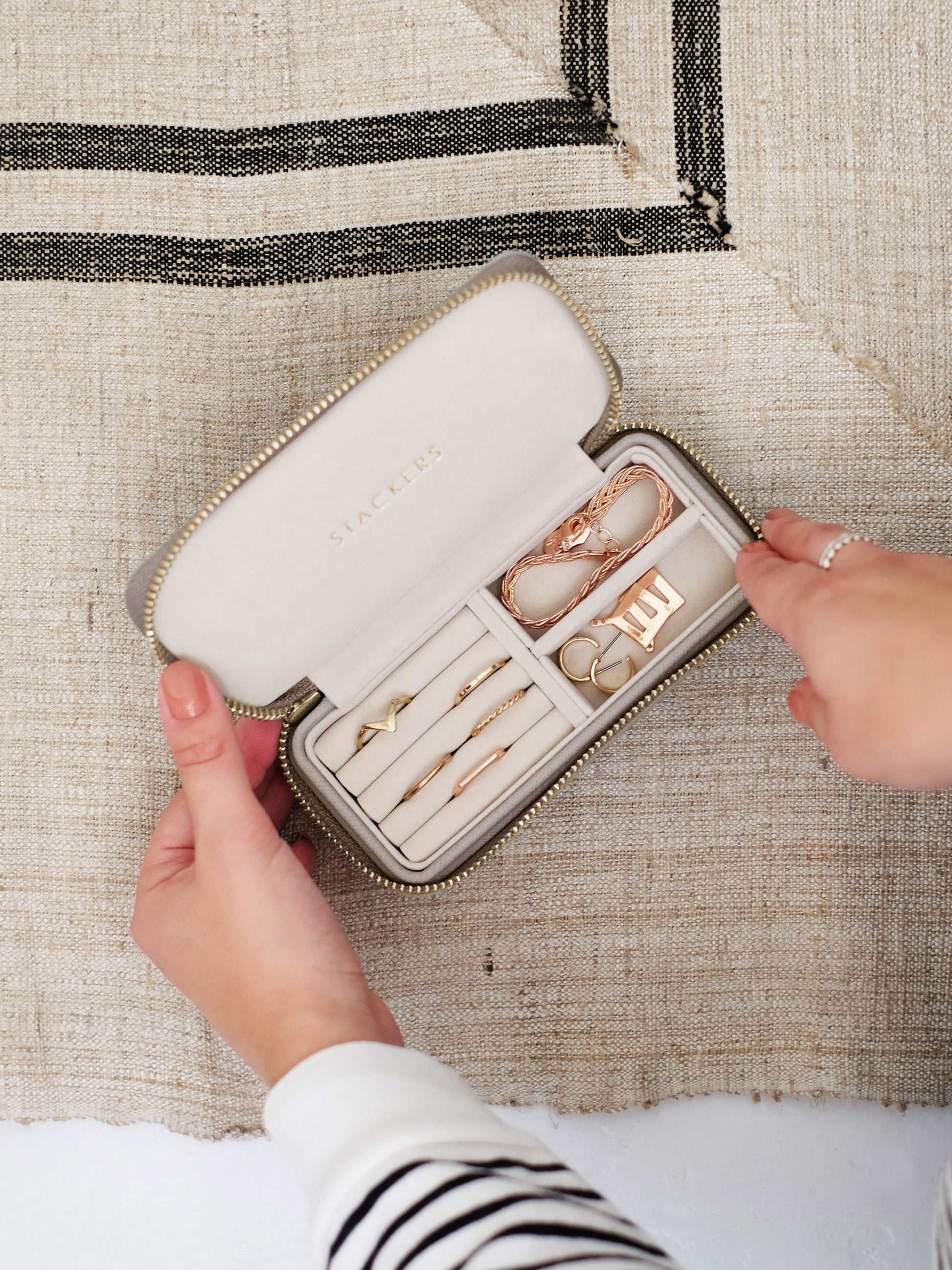 Taupe Medium Travel Jewellery Box