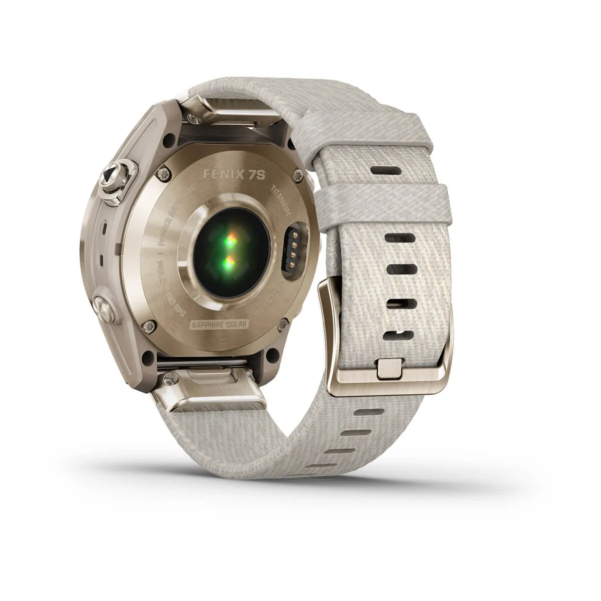 fēnix® 7S – Sapphire Solar Edition - Cream Gold Titanium with Cream Heathered Nylon Band - 010-02539-40