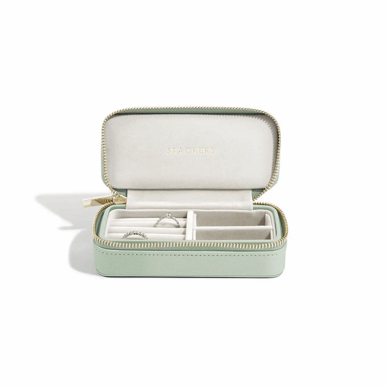 Sage Green Medium Travel Jewellery Box