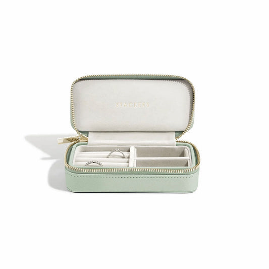 Sage Green Medium Travel Jewellery Box