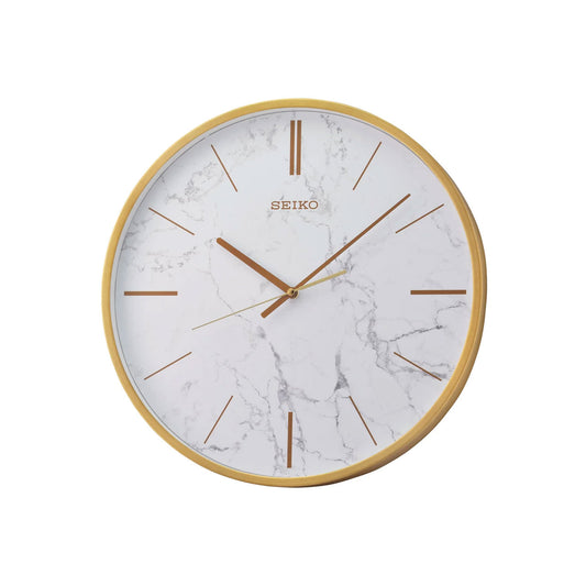 Seiko Decorator White Marble Wall Clock
