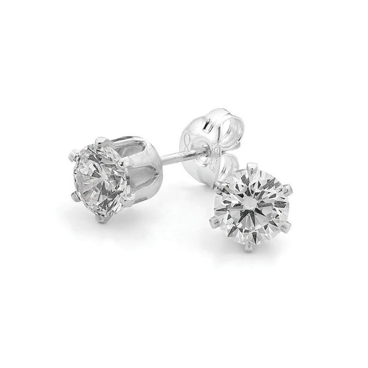 White 3mm CZ Stud Earrings