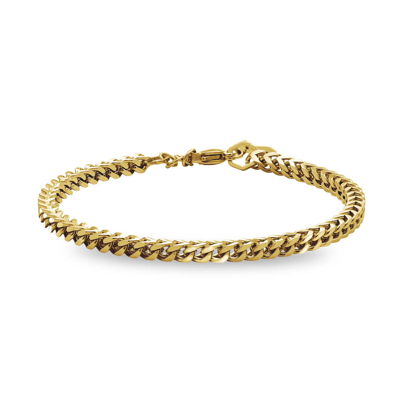 Major Mens 4mm Gold Plated Steel Adjustable Bracelet
