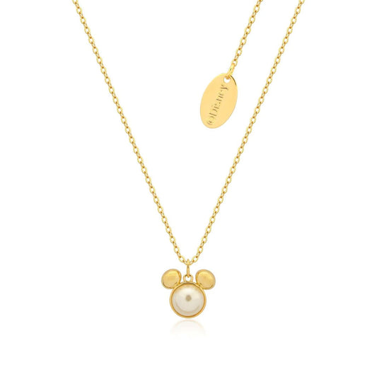 Disney - Precious Metal Mickey Mouse Pearl Necklace - Gold