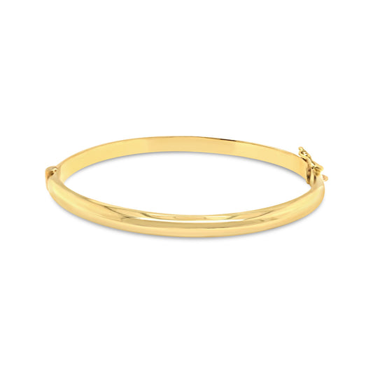 14k Yellow Gold Oval Hinged Bangle