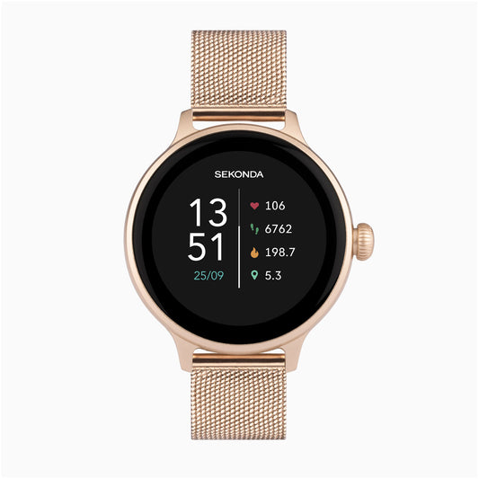 Sekonda Connect Smart Watch | Rose Gold Alloy Case & Stainless Steel Mesh Bracelet | 40625