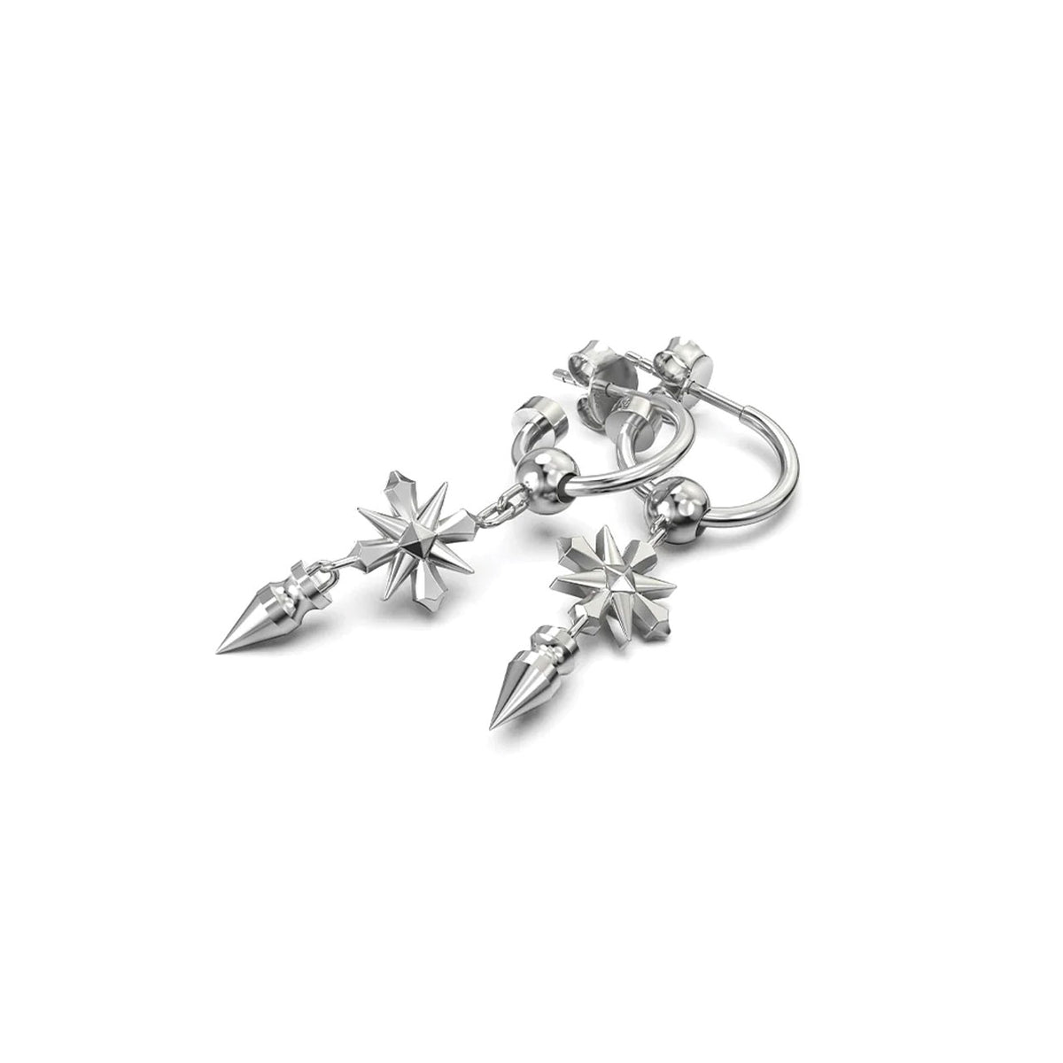 Midnight Cross Anchor Earrings