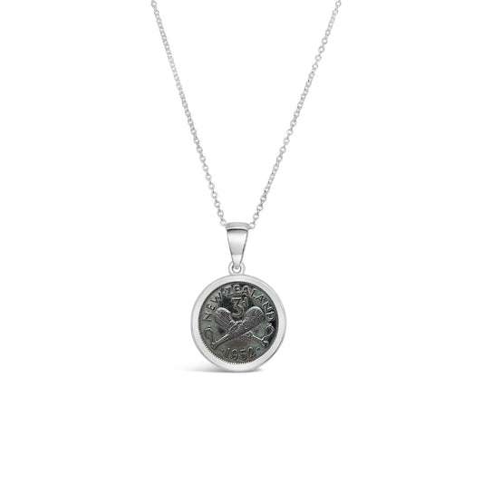 Sterling Silver Three Pence Plain Wire Pendant