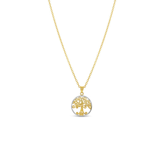 9k Two Tone Tree of Life Pendant