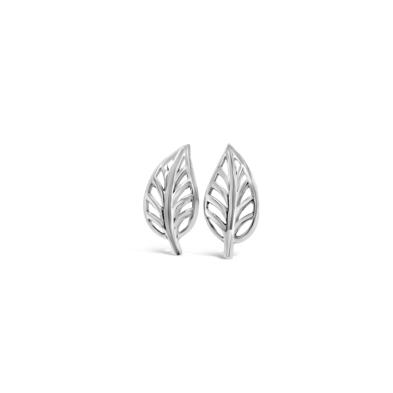 Sterling Silver Leaf Stud Earrings