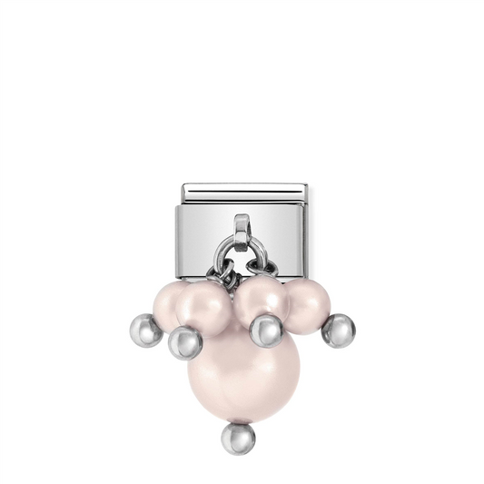 Composable Classic Link 030609/06 in Silver with Pastel Pink Pearls