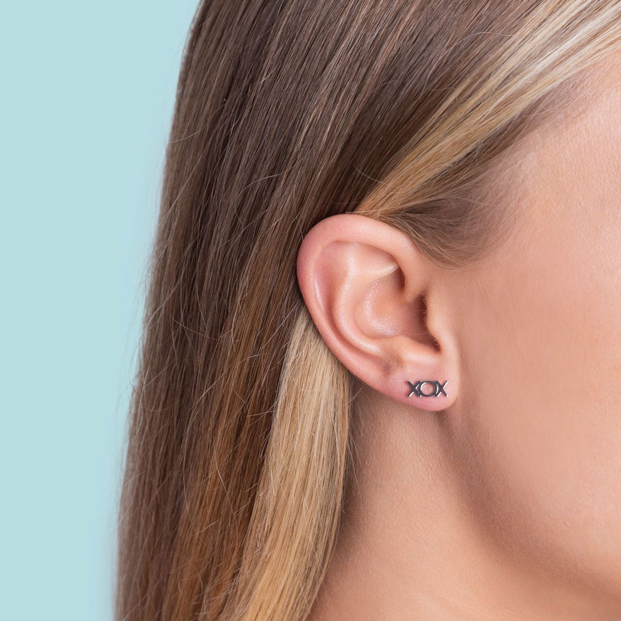 Sterling Silver Lil Hug and Kisses Studs