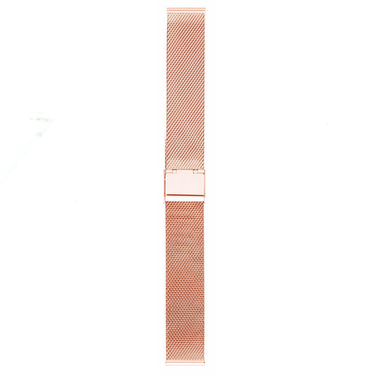 20mm Rose Gold Plated Steel Straight Edge Mesh Watch Strap