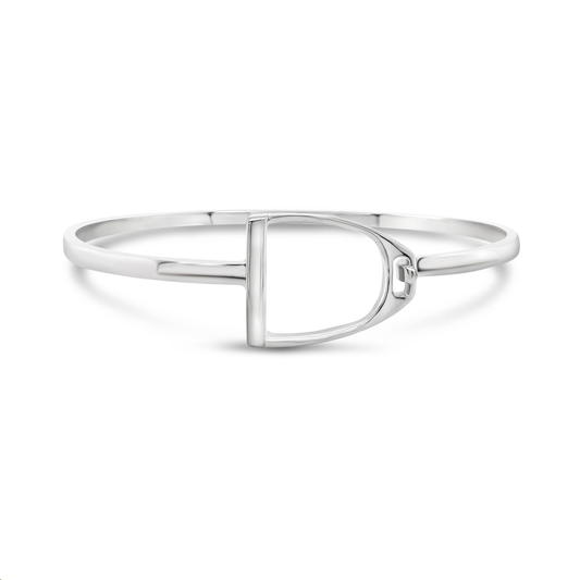Sterling Silver Single Stirrup Clip Over Small Bangle