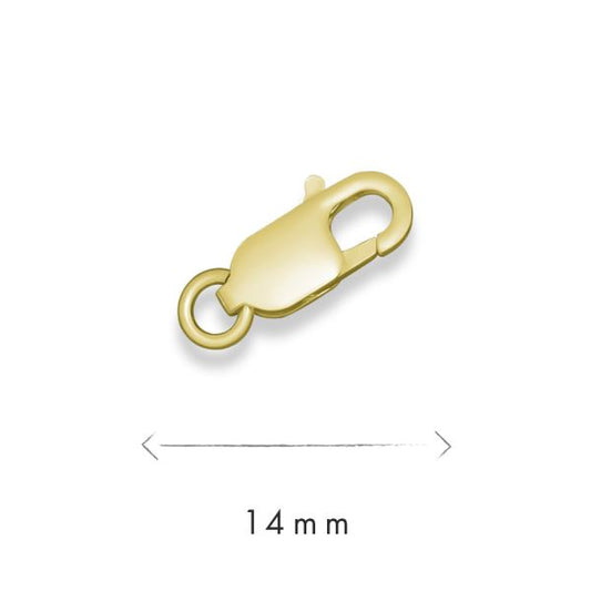 9k Yellow Gold 14mm Parrot Clasp