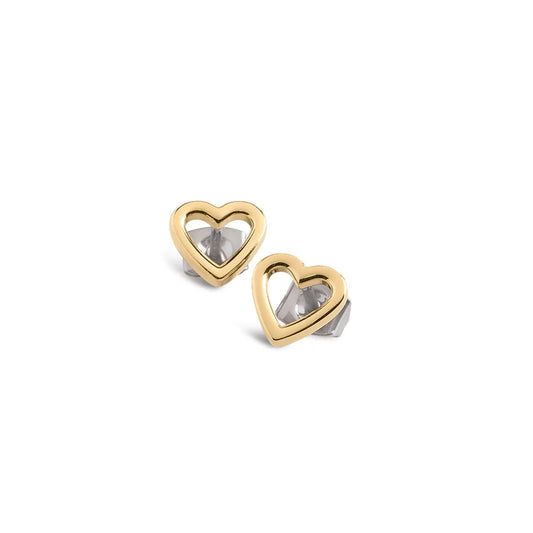 Gold-Plated Titanium Heart Shaped Stud