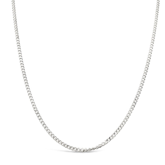 50cm Sterling Silver V302 Diamond Cut Curb Chain