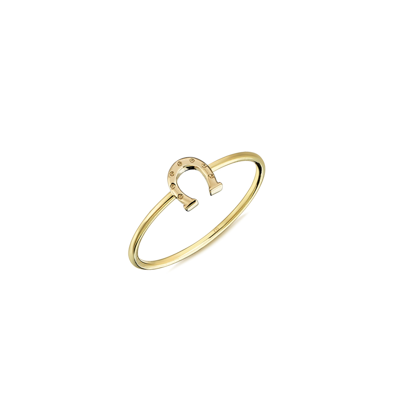9k Yellow Gold Lucky Horse Shoe Ring