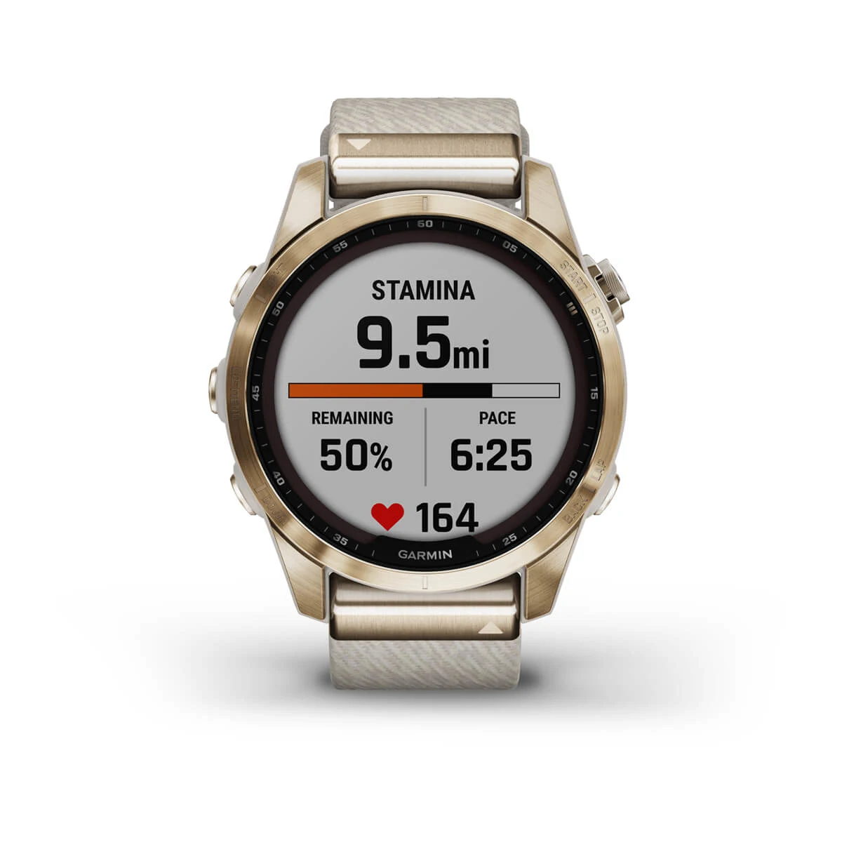 fēnix® 7S – Sapphire Solar Edition - Cream Gold Titanium with Cream Heathered Nylon Band - 010-02539-40