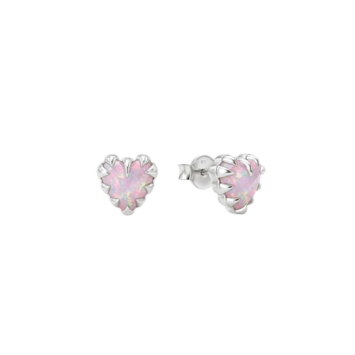 Love Claw Earrings - Pink Bello Opal
