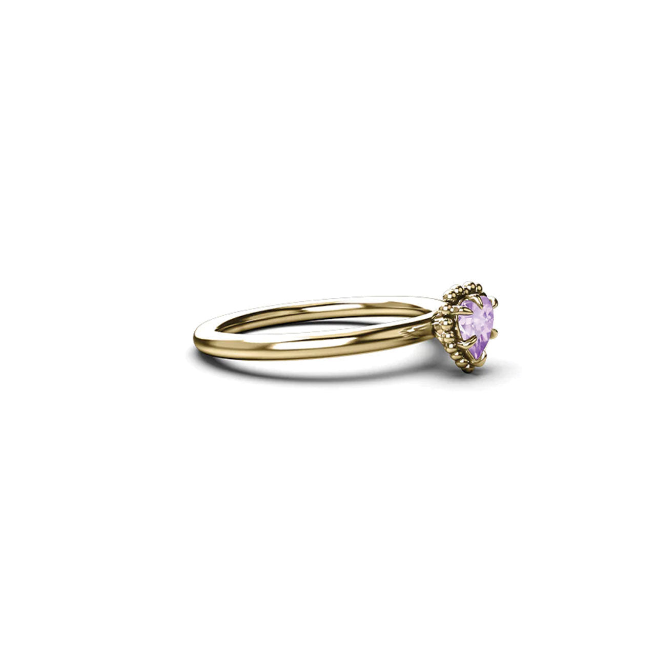 Dahlia's Heart Ring - Amethyst X Gold Vermeil