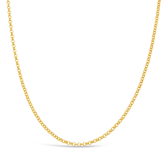 45cm 9k Yellow Gold B0.5 1/2 Round Belcher Chain