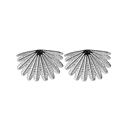 Sterling Silver Mini Fan Tail Studs