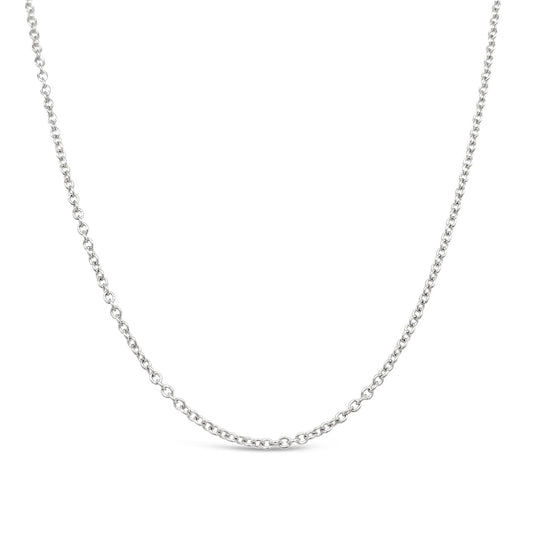 45cm 9k White Gold RCA40 Plain Cable Chain