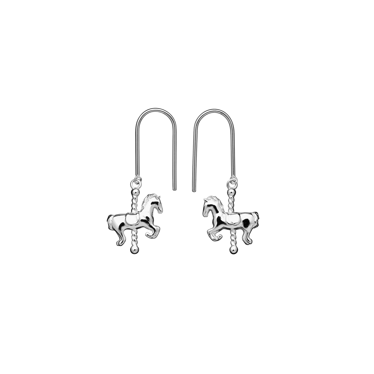 Sterling Silver Mini Carousel Horse Earrings