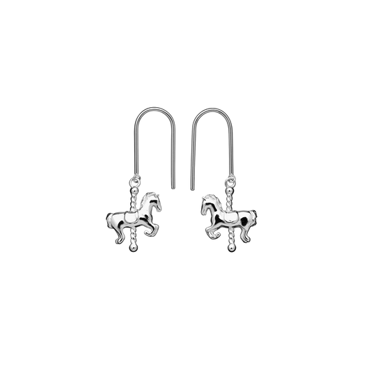 Sterling Silver Mini Carousel Horse Earrings