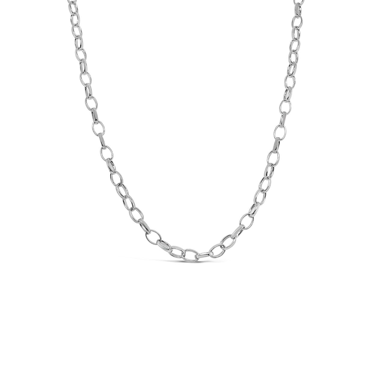 45cm Sterling Silver DBO40 Oval Belcher Light Weight Chain
