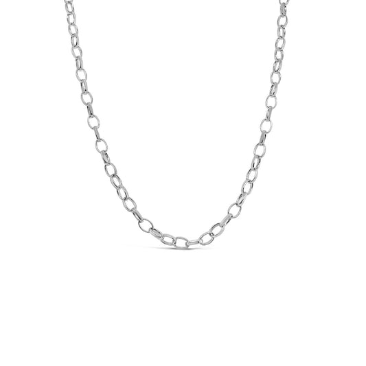 45cm Sterling Silver DBO40 Oval Belcher Light Weight Chain