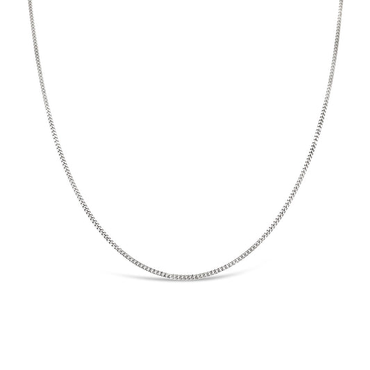 41cm Platinum Diamond Cut Curb Link Chain