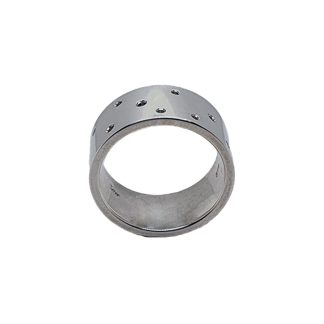 Sterling Silver Wide Band Ring with Holes
