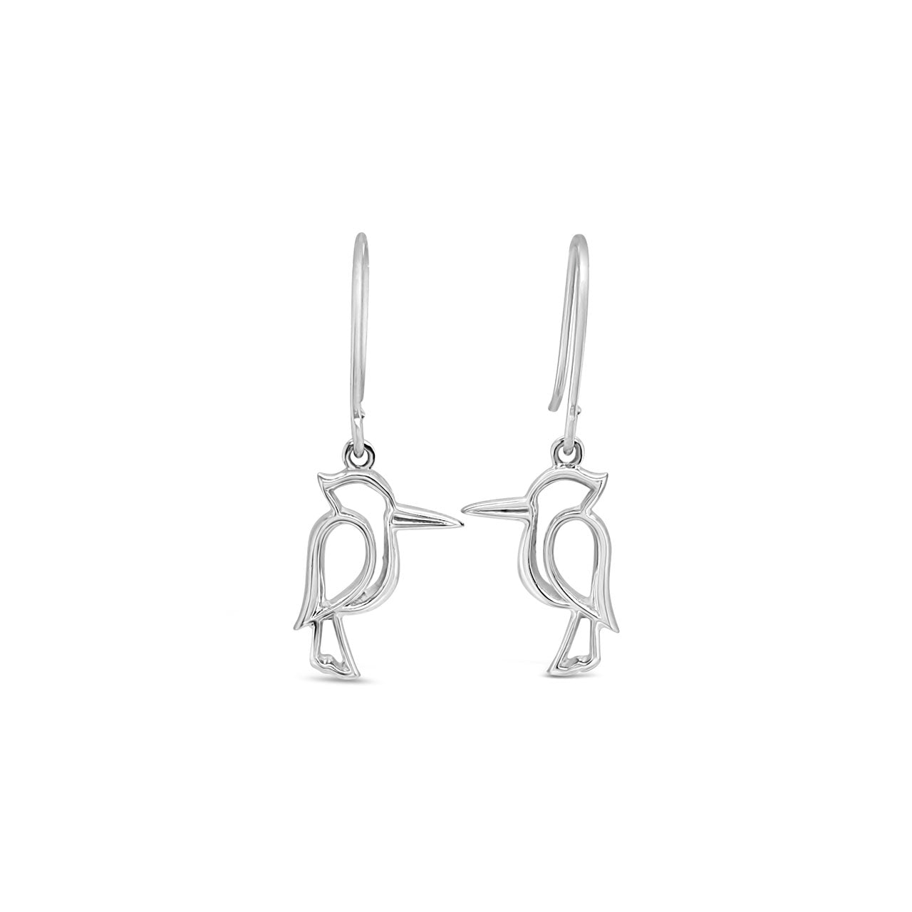 Sterling Silver Kotare (Kingfisher) Drop Earrings